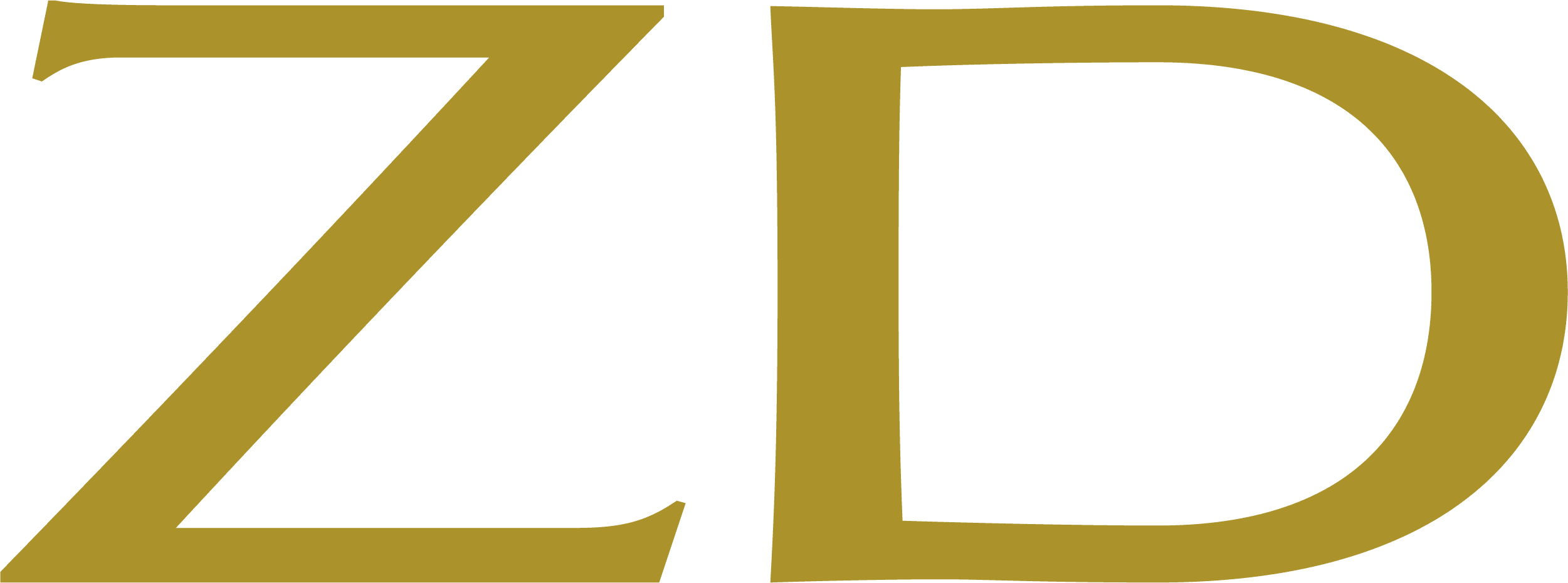 logo-zd Gold lettering of the initials "zd" in a serif font, displayed on a white background.