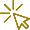 ZD-Asset 14-100H-gold A gold cursor arrow icon with lines radiating from its tip, resembling a clicking motion.