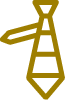 ZD-Asset 4-100H-gold Illustration of a yellow necktie with a simple triangular knot and a short tail.