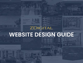 website-design-guide-cover-01 Cover image for a website design guide by ZDigital, featuring a collage of website screenshots with the title "Website Design Guide" in bold white text.